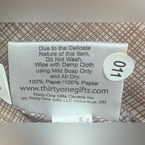 Thirty-one Tote Water Resistant Brown/Beige Textured Straw Removable Straps - Picture 5 of 13